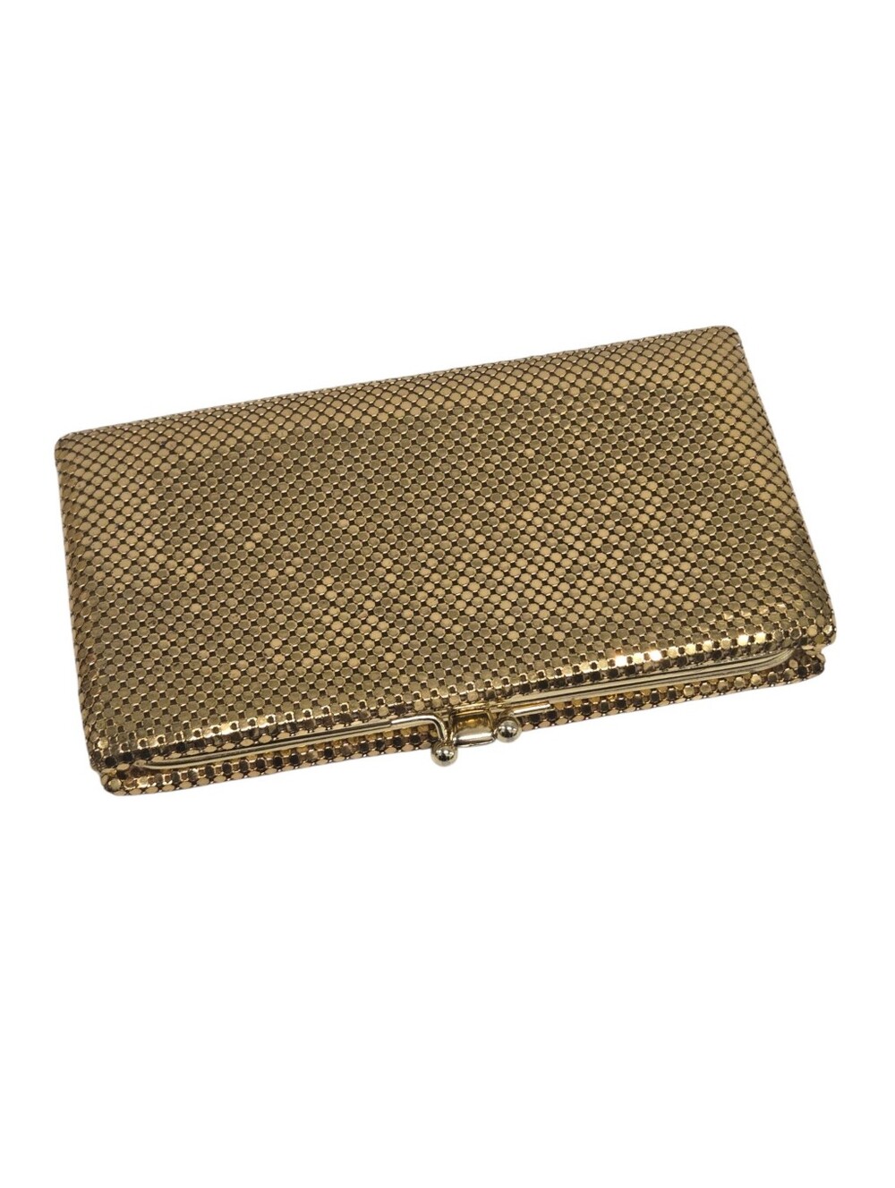 Vintage Full Length Metal Mesh Wallet Gold Tone